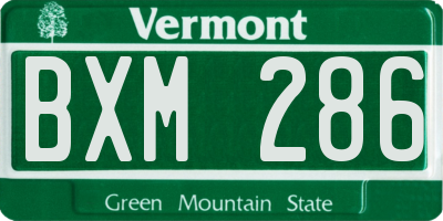 VT license plate BXM286
