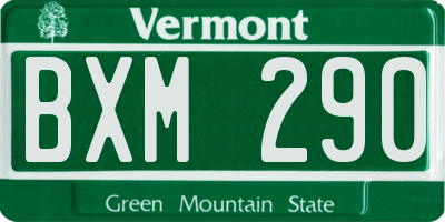 VT license plate BXM290