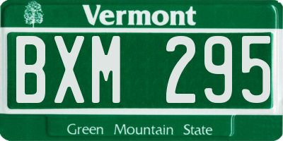 VT license plate BXM295