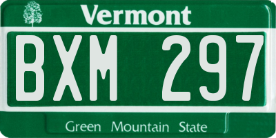 VT license plate BXM297