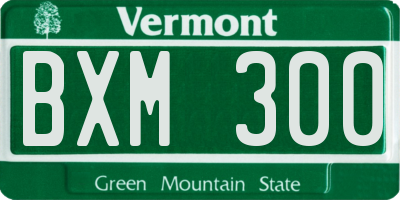 VT license plate BXM300