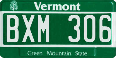 VT license plate BXM306