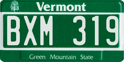 VT license plate BXM319