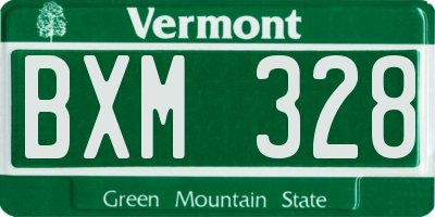 VT license plate BXM328