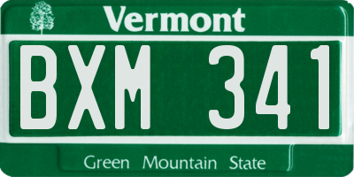 VT license plate BXM341