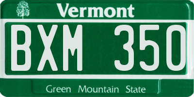 VT license plate BXM350