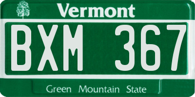 VT license plate BXM367
