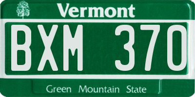 VT license plate BXM370