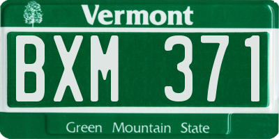 VT license plate BXM371
