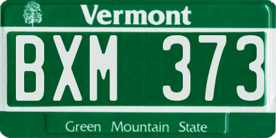 VT license plate BXM373