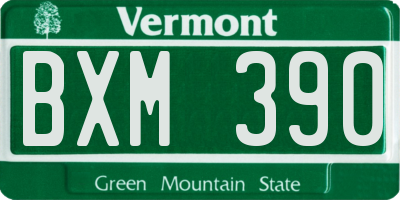 VT license plate BXM390