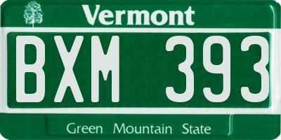 VT license plate BXM393
