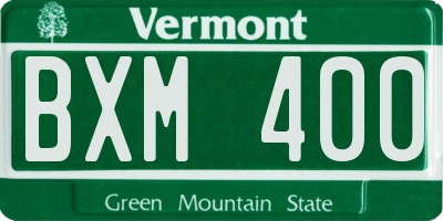 VT license plate BXM400