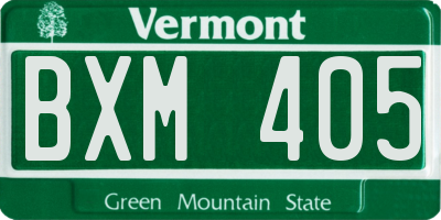 VT license plate BXM405