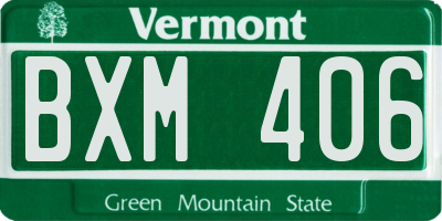 VT license plate BXM406
