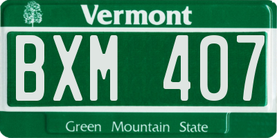 VT license plate BXM407