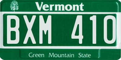 VT license plate BXM410