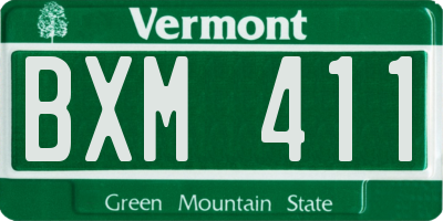 VT license plate BXM411