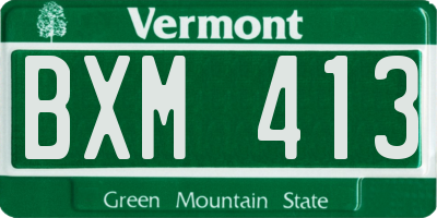 VT license plate BXM413