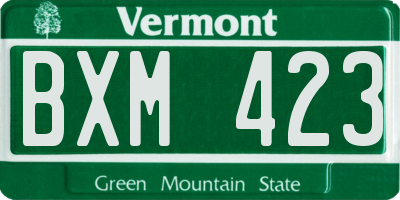 VT license plate BXM423