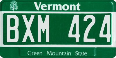 VT license plate BXM424