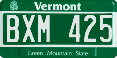 VT license plate BXM425