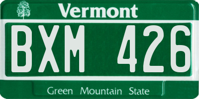VT license plate BXM426