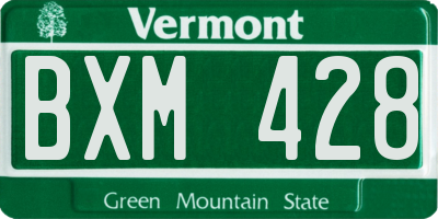 VT license plate BXM428