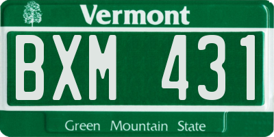 VT license plate BXM431