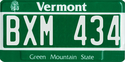 VT license plate BXM434