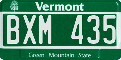 VT license plate BXM435