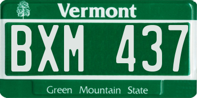 VT license plate BXM437
