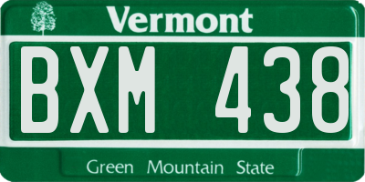VT license plate BXM438