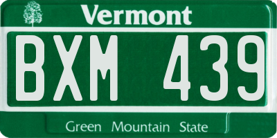 VT license plate BXM439