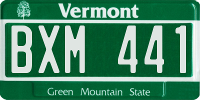 VT license plate BXM441