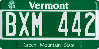 VT license plate BXM442