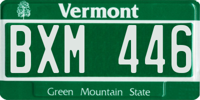 VT license plate BXM446