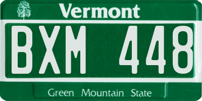 VT license plate BXM448