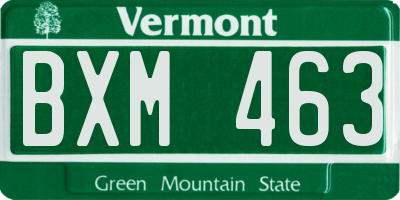 VT license plate BXM463