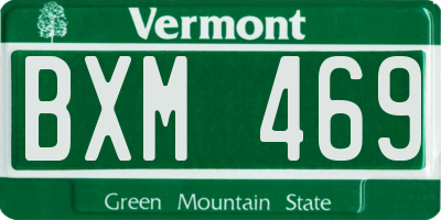 VT license plate BXM469