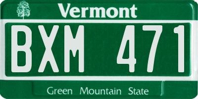 VT license plate BXM471