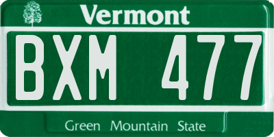 VT license plate BXM477