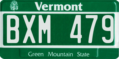 VT license plate BXM479