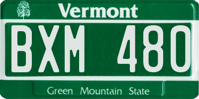 VT license plate BXM480