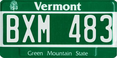 VT license plate BXM483
