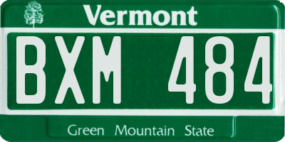 VT license plate BXM484