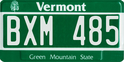 VT license plate BXM485