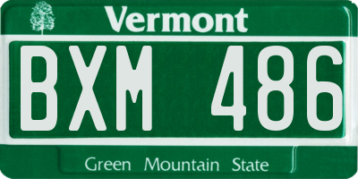 VT license plate BXM486