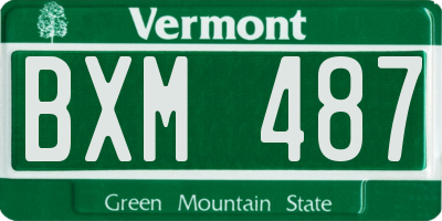 VT license plate BXM487