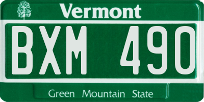 VT license plate BXM490
